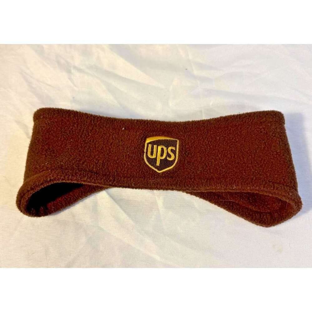 UPS United Parcel Service Headband Ear Warmer Employee Uniform Brown Fleece